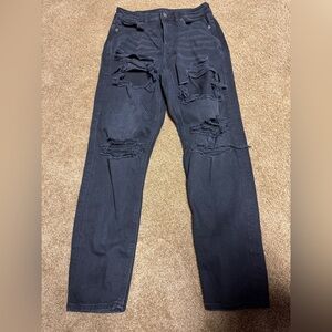Distressed Black Womens Jeans